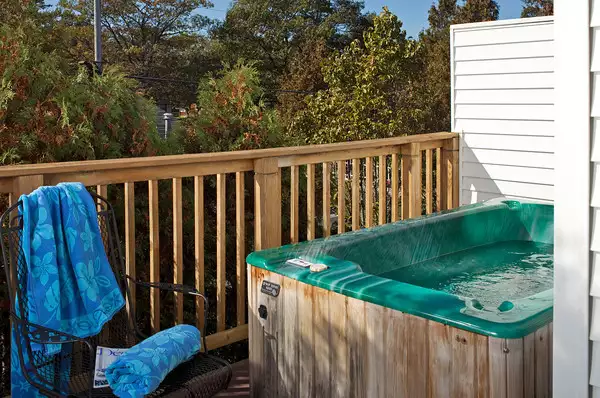 Outdoor deck and hot tub